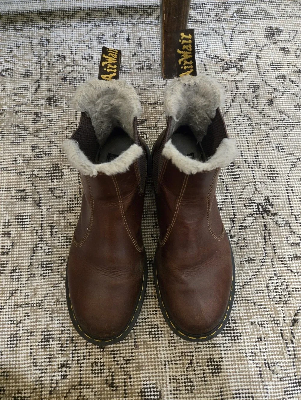 Doc Martens Brown Leather Fleece-Lined Chelsea Boots